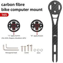 Soporte de computadora de bicicleta de fibra de carbono MOTSUV, extensión integrada para luz de bicicleta y montaje para pantalla de computadora