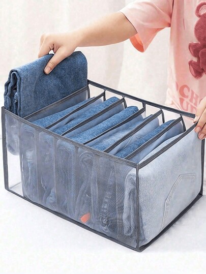 1 pieza Separador de ropa grande para armario, caja de almacenamiento de 7 gabinetes lavable, bolsa de almacenamiento plegable para ropa interior, viaje al sol y fresco