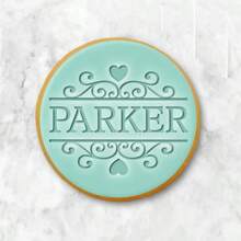 Customized Personalized Cookie Embossing Stamp Mold, 3D Design For Halloween And Christmas, Kitchen Baking Cake Decorating DIY Cutting Tool, Icing Cake Mold, Wedding Clay Soft Candy Embossing Name Cake Mold, Handmade