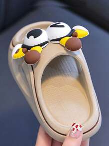 1 par de chanclas EVA para niños, zapatillas de baño suaves con suela antideslizante para niños pequeños en el hogar