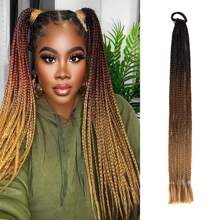 Colored Braids Hair Extensions With Rubber Bands Rainbow Braided Synthetic Hairpieces Ponytail Hair Accessories For Women Girls Daily Party Highlights Cosplay Dress Up Music Festival Use(24Inch)
