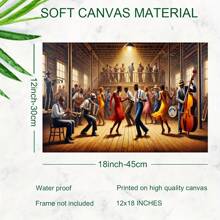 1pc Wooden Frame African American Sugar House Dance Canvas Painting Thickness 2.25cm/0.9inch High Quality Wall Art Print Poster Ready To Hang Wall Picture Decoration Home Gifts, Holiday Gifts, Living Room, Bathroom, Bedroom, Kitchen
