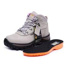 Bota Feminina Couro Legítimo com CA Trabalho Segurança Biqueira PVC