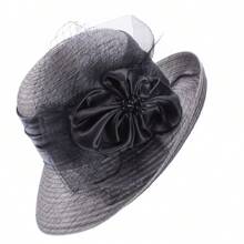 1buc Organza Ribbon Femei Stil Vintage Cloche Church Kentucky Derby Bridal Hat