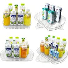 360° Rotating Lazy Susan Turntable - Multifunctional Rectangular Organizer 15.1" X 11.4" For Refrigerator, Cabinet, Pantry, And Kitchen Countertop (4 Pack) - Clear - View 9