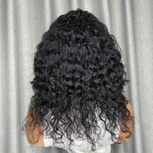 Human Hair Wigs With Bangs None Lace Front Wigs Water Wave Human Hair For Women Machine Made Curly Wig With Bangs Brazilian Unprocessed Virgin Hair Wigs Natural Color