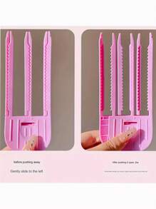 2pcs Women's Resin 6-Tooth And 3-Tooth Claw Hair Clips, Minimalist Daily Hair Styling Tools, Slouchy Front Hair Bangs Shaper For Voluminous Root