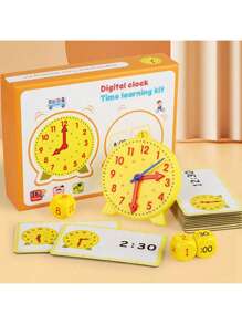 Reloj Montessori educativo para niños, juguetes de rompecabezas de emparejamiento de hora, minuto, segundo, ayudas didácticas para preescolar, kit de aprendizaje de hora digital para desarrollar el concepto del tiempo
