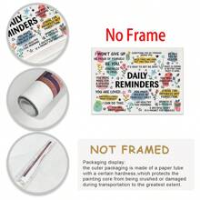 1 PIEZA Póster de lienzo con recordatorios diarios inspiradores, arte de pared motivacional para el hogar, oficina, cafetería - Sin marco, sin plumas - Ideal para regalos de cumpleaños y festividades - 1PC - Ver 4