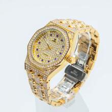 Shining Diamond Watch - Luxury Watch With Precision Craftsmanship, Fashionable And Elegant, Ideal For Business And Formal Occasions - Gold - View 6