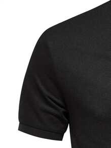 Men's Solid Color Short Sleeve Casual Polo Shirt, Simple & Fashionable For Everyday Wear