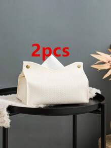 1 buc/2 buc/5 buc/10 buc Cutie pentru prosoape de hârtie cu model în relief, țesute cu spic de grâu alb, din piele PU, în formă de V, impermeabilă, pentru birou, geantă verticală de depozitare pentru prosoape de hârtie, potrivită pentru birou, restaurant, bar, sufragerie, dormitor, toaletă, baie, mașină, grădină, terasă, decorațiuni pentru petreceri de sărbători