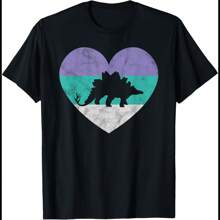 Stegosaurus Dinosaur Gift For Women & Girls Retro Cute T-Shirt