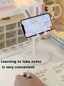 Cute Cell Phone Stand For Desk, Adjustable Bunny Phone Holder - Perfect Student Desktop Companion For Slouchy Days, Desk Accessories Cell Phone Stand, Angle Height Adjustable Bunny Phone Stand For Desk, Cute Rabbit Phone Holder Stand Travel Accessories Travel Must Haves Beach Vacation Summer Holiday School Accessories Back To School Supplies Stuff - Multicolor - View 4