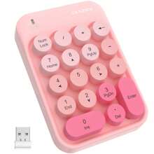 GEEZER Teclado numérico inalámbrico USB 2.4G portátil y listo para usar, con 18 teclas, estilo retro y redondeado, mini teclado numérico lindo para PC/escritorio/portátil - Multicolor - Ver 7