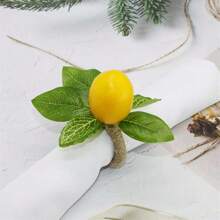 1/2/4PCS Handmade Napkin Rings, Yellow Lemon, Realistic Lemon Napkin Rings For Weddings, Dinners, Banquets And Napkin Holders.