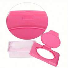 1pc Wet Wipe Storage Box, Wet Wipe Dispenser Box, With Cover Plastic Baby Wet Wipe Holder, For Bathroom, Living Room, Dresser, Household Essential - Multicolor - View 2
