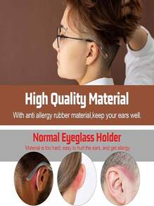 8 Peças Almofadas de Orelha de Óculos de Silicone Macias, Ganchos de Orelha Anti-Deslizamento para Óculos Confortáveis para Esportes, Corrida, Fitness, Evita que Caia, Design Elástico e Anti-Deslizante, Apoios de Nariz e Presilhas de Orelha de Silicone para Óculos