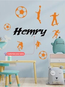 Personalized Name Wall Stickers – Gaming Zone, Soccer Sports, And Floral Girl Designs – Customizable Nursery, Kids' Room, And Playroom Decor - Multicolor - View 10