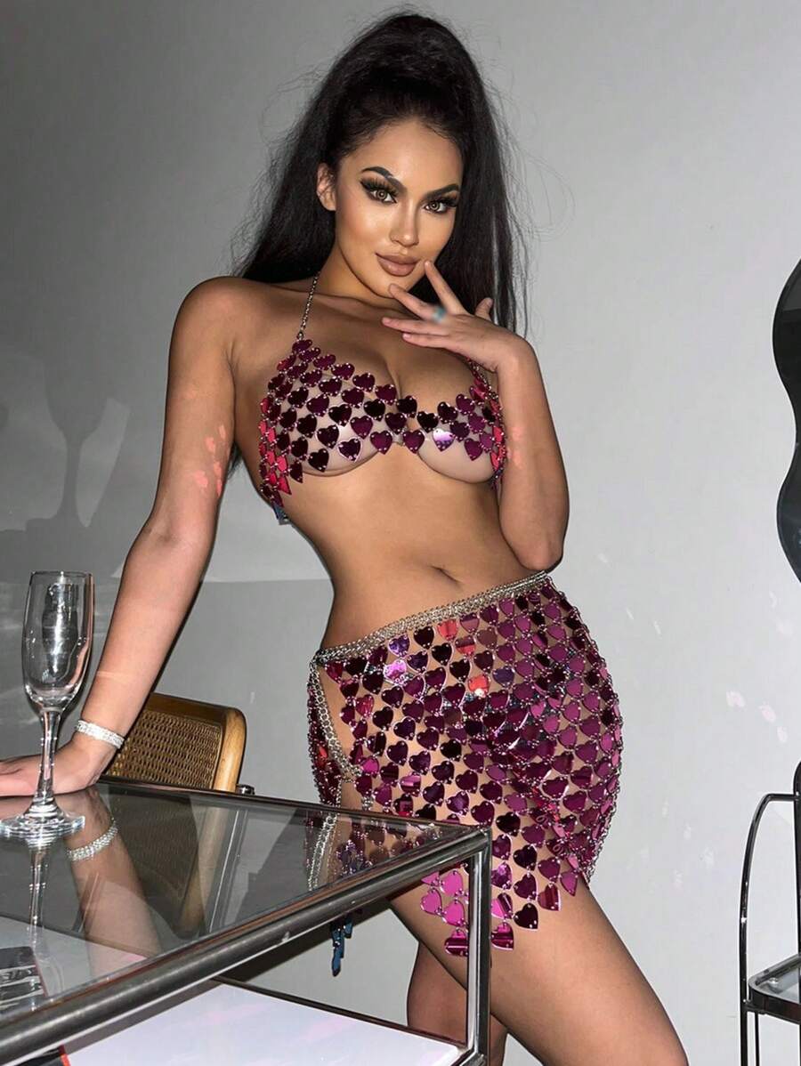 1件套女士性感镂空诱惑上衣情趣内衣酒吧夜店激情性感睡衣 - 粉色 - 查看 1