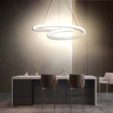 Luces colgantes LED minimalistas para decoración del hogar, candelabro moderno con aro, luz blanca/cálida de gel de sílice, lámpara colgante LED para decoración de sala de estar, cocina, isla, dormitorio, mesita de noche, comedor, restaurante. Lámpara colgante de lujo para decoración del hogar, sencillez, lámpara colgante semi empotrada para sala de exposiciones, escaleras, ático, dúplex, entrada, lámpara colgante para hotel, bar, decoración