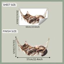 1pc Cute Cat Themed Window Decal, Waterproof, Easy To Use Home Kitchen Cabinet Wall Stickers Gifts Birthday Graduation