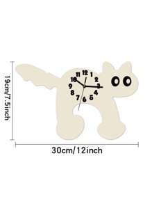 1 pieza, Reloj de pared decorativo con estilo de dibujos animados de gato y perro, silencioso, sin sonido de tic-tac. Para sala de estar, dormitorio, aula, decoración del hogar. Regalo de Navidad y cumpleaños. - Reloj de pared con forma de gato y perro - Ver 13