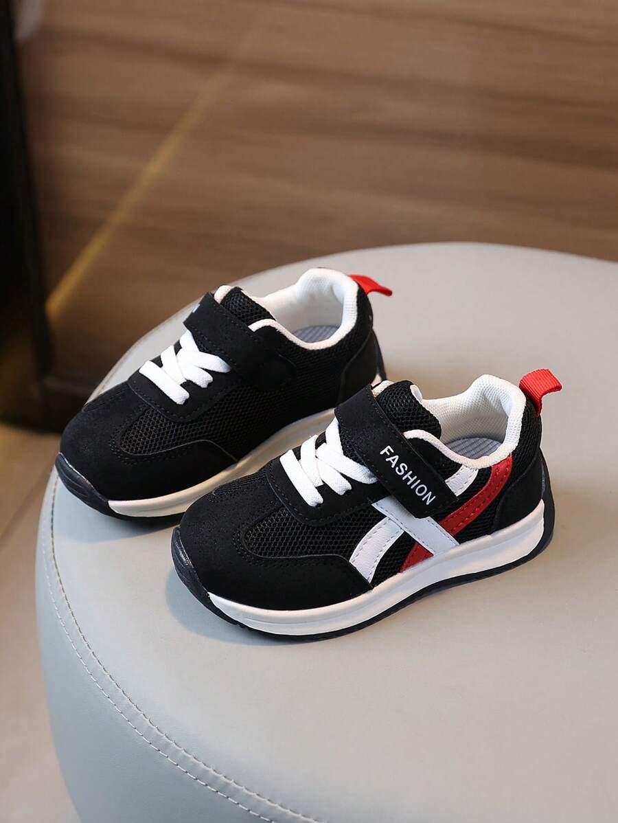 儿童阿甘运动鞋，新款春夏秋季女童跑步鞋，男童防滑软底运动鞋 - 黑色 - 查看 1