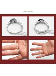 4pcs Ring Size Adjuster Set In 4 Sizes, Suitable For Loose Rings, Jewelry Sizer Axis, For Making Jewelry Protectors, Pads, Sizers, Assembly Spiral Silicone Tightener Set. Ring Resizer. Ring Resizing. Resize Ring. - Clear - View 4