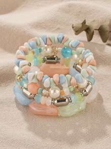 4 件波西米亚风格串珠手链，适合女士日常佩戴 - 波希米亞 - 查看 7