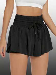 Blaosn Flowy Athletic Shorts For Women High Waisted Gym Yoga Workout Running Sweat Shorts Golf Tennis Skirt Skort Preppy Shorts Cute Clothes Summer - 黑色 - 查看 4