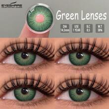 EYESHARE 新款彩色隐形眼镜 自然棕色眼镜片 灰色美瞳 时尚绿色彩色隐形眼镜 蓝色眼部化妆镜片 每年使用 14.5 毫米 1 对/2 件 - 年拋 - 查看 8