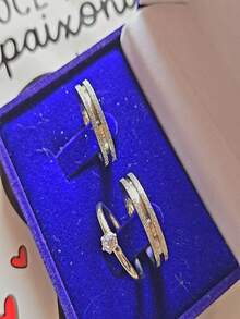 4mm Engagement Ring 925 Silver Plated 4mm Diamond + Box And Ring - 銀色 - 查看 1