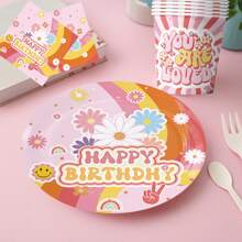 10pcs/20pcs Spring Forest Daisy Theme Disposable Tableware Set: Paper Cups, Napkins, Plates. Handpainted Floral Cutlery Combo For Picnic, Wedding, Birthday Party, Afternoon Tea, Dessert Bar Decor, Suitable For Engagement, Wedding, Family Gathering, Classmates Reunion