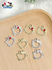Sanrio Sanrio Hello Kitty Hollow Accessoires Bedels Met Strass Hangers DIY Sieraden Maken Voor Sleutelhangers Oorbellen Armbanden Kettingen Hangers Gereedschap