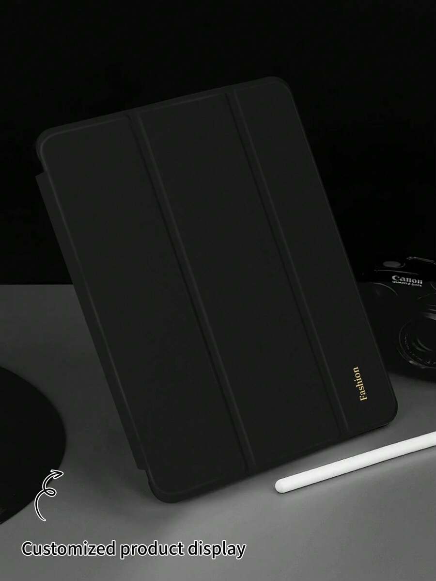 Customized Text Flat Tablet Case, Black Solid Color, Compatible With IPad Mini4/Mini5/Mini6/Mini7, Compatible With IPad A16 2025, Air 11 13 M2 M3 Pro 11 13 M4 2024, Air 4 5 10th 10.9, Pro 11 9th 8th 7th 10.2 4th 5th 6th Model A8, Customized Text, Tri-Fold Stand, Built-In Pencil Slot, Soft Edge Full Coverage, Simple Casual Classic TPU Soft Shell Compatible With IPad Flip Tablet Case. Note: The Final Font Style Is Subject To The Physical Picture, And There May Be Slight Color Differences.,Cute Phone Cases, Personalized