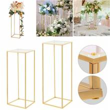80-100cm Metal Acrylic Flower Stand Pedestal Plinth Display Cake Holder Wedding - Gold - View 3