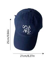 1 bucată șapcă de baseball cu broderie cu litere în stil coreean, femei, primăvară, toamnă, obișnuită, cu capul mare, circumferința capului, cu fața mică, șapcă cu vârf, cadou pentru prieteni, petrecere de aniversare