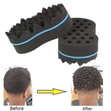 1 pièce Éponge à cheveux bouclés, brosse de coupe de cheveux, éponge magique de coiffure à torsion, brosse d'éponge pour couper les cheveux abîmés, grande éponge à double face. Outils capillaires, produits et accessoires capillaires pour le salon de coiffure, les voyages essentiels, la rentrée scolaire, les vacances, les accessoires capillaires pour femmes