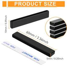 4/10pcs F60X10X5mm Large Black Epoxy Coated Neodymium Bar Magnets - Superior Waterproof, Wear-Resistant, And High-Performance Rare Earth Magnets With Double-Sided Adhesive - Ideal For Tools, Kitchen, Office, Garage - Black - View 2