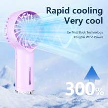 1 Pc Handheld Misting Mini Fan,Portable Fan ,USB Fan Rechargeable, Eyelash Fans For Women Makeup,Three- Speed Fan For Party Gift,For Summer And For Outdoor,Sport,Travel,Kitchen,Bedroom,School,Office,And For Woman,Man,Children,Adult