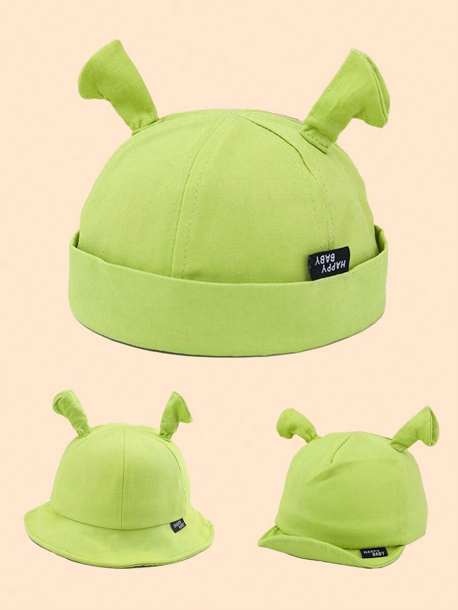 Kids Bucket Hat, Adorable Mint Green Cap, Same Style As Steve, Cartoon Design, Extended Brim, Spring/Summer Sun Hat, Suitable For Boys And Girls, 1-6 Years Old, Fashionable & Versatile Children Baseball Cap - Beige - View 1