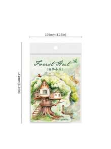10 Forest Series Landscape PET Waterproof Stickers For Pencil Case Mobile Phone Case Photo Album Account Skateboard Shoes Water Cup Bag Stickers, Back To School Gifts