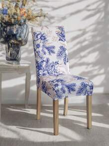 1 件牛奶丝氨纶椅套，印花，简约现代设计，有弹性，防尘防污，四季皆宜 - 多色 - 查看 2