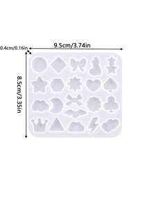 1pc Silicone Resin Earring Casting Mold, Multi Shape Earring Casting Mold, Snowflake Star Teddy Bear - Mold For Epoxy Resin Jewelry Styling - White - View 10