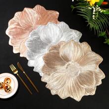 1 件/4 件/6 件加厚圆形不对称向日葵形状餐垫，耐热防滑厨房餐垫，酒店和餐厅装饰