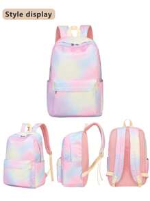 3pcs Color Decor Functional Backpack Set School Bag Set ,School Backpacks For Girls Kindergarten Elementary Preschool Middle School Bags,Large Capacity Bookbag & Hand Lunch Bag,For Graduate, Teen Girls, Freshman, Sophomore, Junior & Senior In College, University & High School, Perfect For Outdoors ,Travel & Back To School 3PCS Large Capacity Laptop Backpack, Lightweight Preppy School Bag, Portable College Daypack & Knapsack For Travel