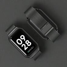 1 pièce Bracelet en acier inoxydable compatible avec Xiaomi Mi Band 8 Active, Bracelet compatible avec Xiaomi Smart Band 8 Active, Bracelet de montre en métal compatible avec Redmi Band 2