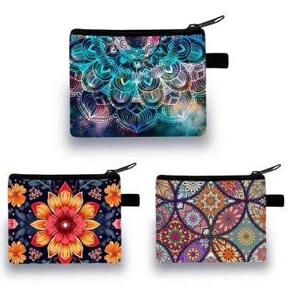 Mandala/Meditation Pocket Wallet Purse Key Pouch Flower Purse Wallet Purse Wallet Mini Wallet Coin Wallet Summer