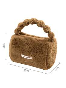 1pc Personalized Women Plush Makeup Bag, Portable Travel Toiletry Bag, Cosmetic Organizer Bag For Skincare Products, Fashion Large Capacity Wash Bag, Embroidered Letter Beauty Bag, Suitable As Gift For Family, Friends, Mother's Day, Girlfriend, Valentine's Day, Christmas, Nurse's Day, Teacher's Day, Birthday - Multicolor - View 13